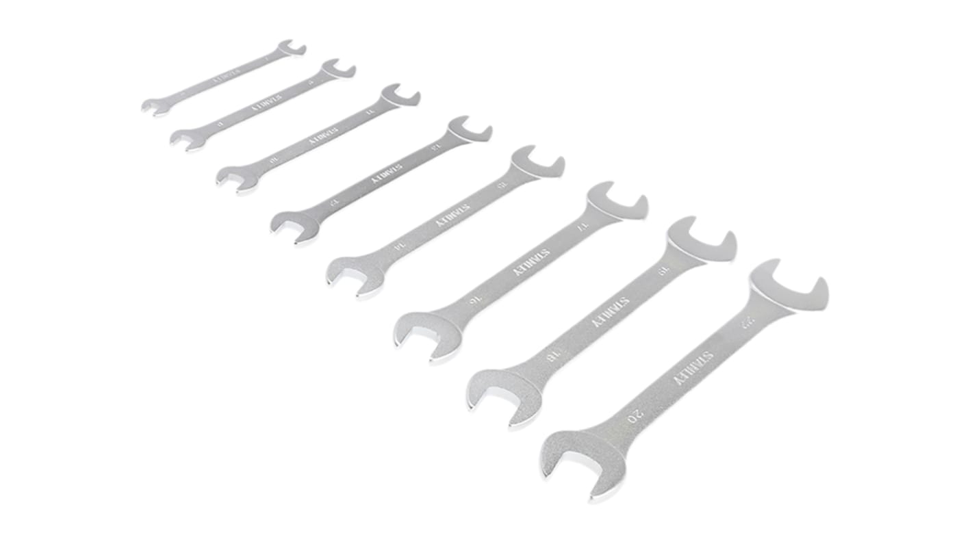 Stanley 8-Piece Spanner Set, 6.0 mm, 7.0 mm, 8.0 mm, 9.0 mm, 10.0 mm, 11.0 mm, 12.0 mm, 13.0 mm, 14.0 mm, 15.0 mm, 16.0