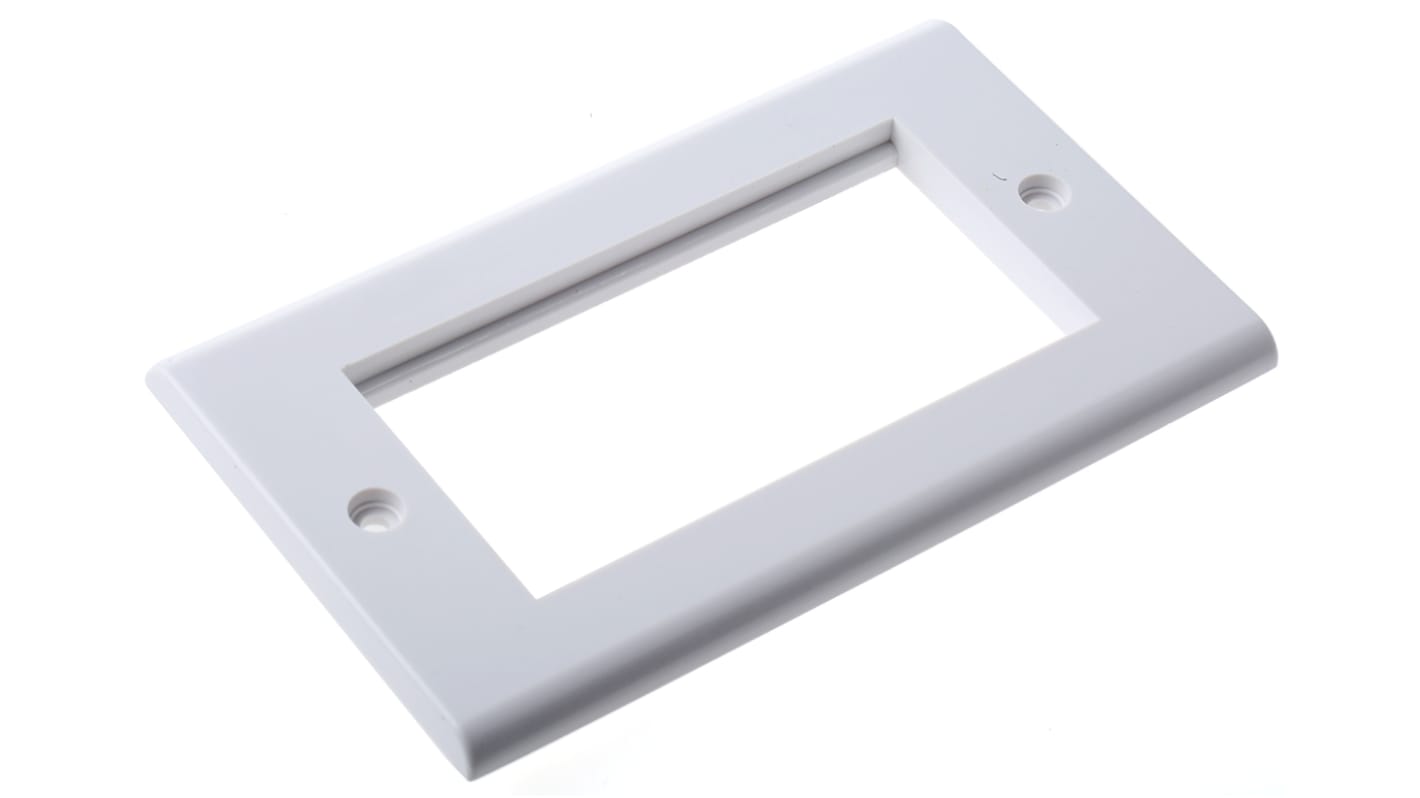 Deta White 2 Gang Euromodule Faceplate & Mounting Plate