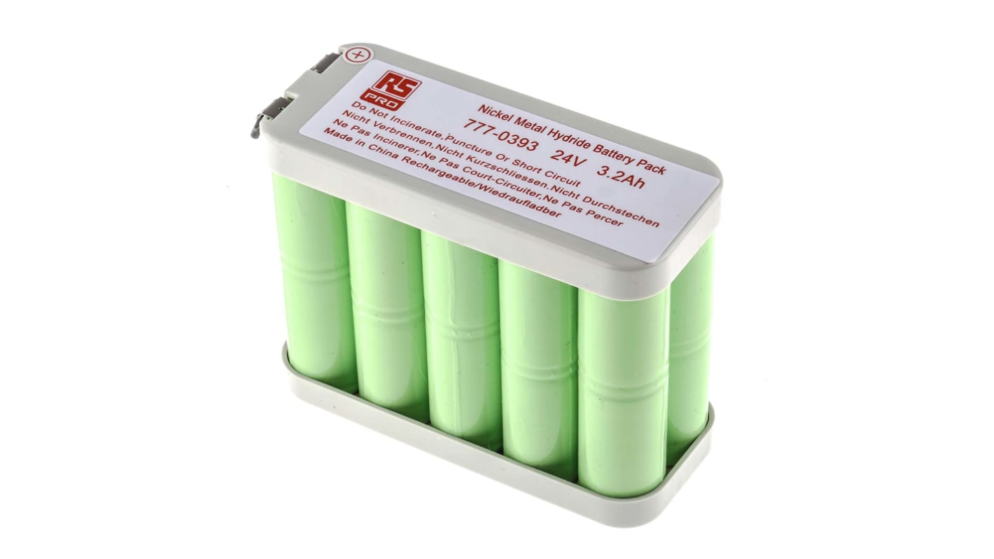 RS PRO 24V NiMH Rechargeable Battery Pack, 3.2Ah - Pack of 1