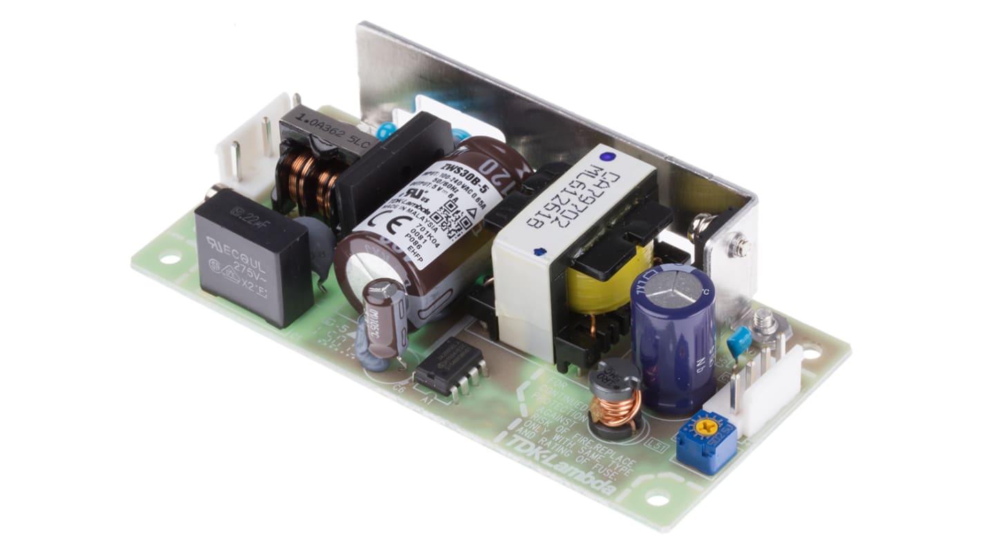 TDK-Lambda Schaltnetzteil, 5V dc / 6A 30W 120 → 370 V dc, 85 → 265 V ac Offene Bauform, Gehäusemontage