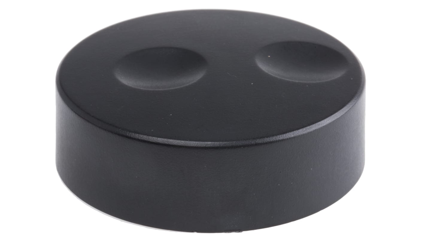 RS PRO 38.6mm Black Potentiometer Knob for 6mm Shaft Splined