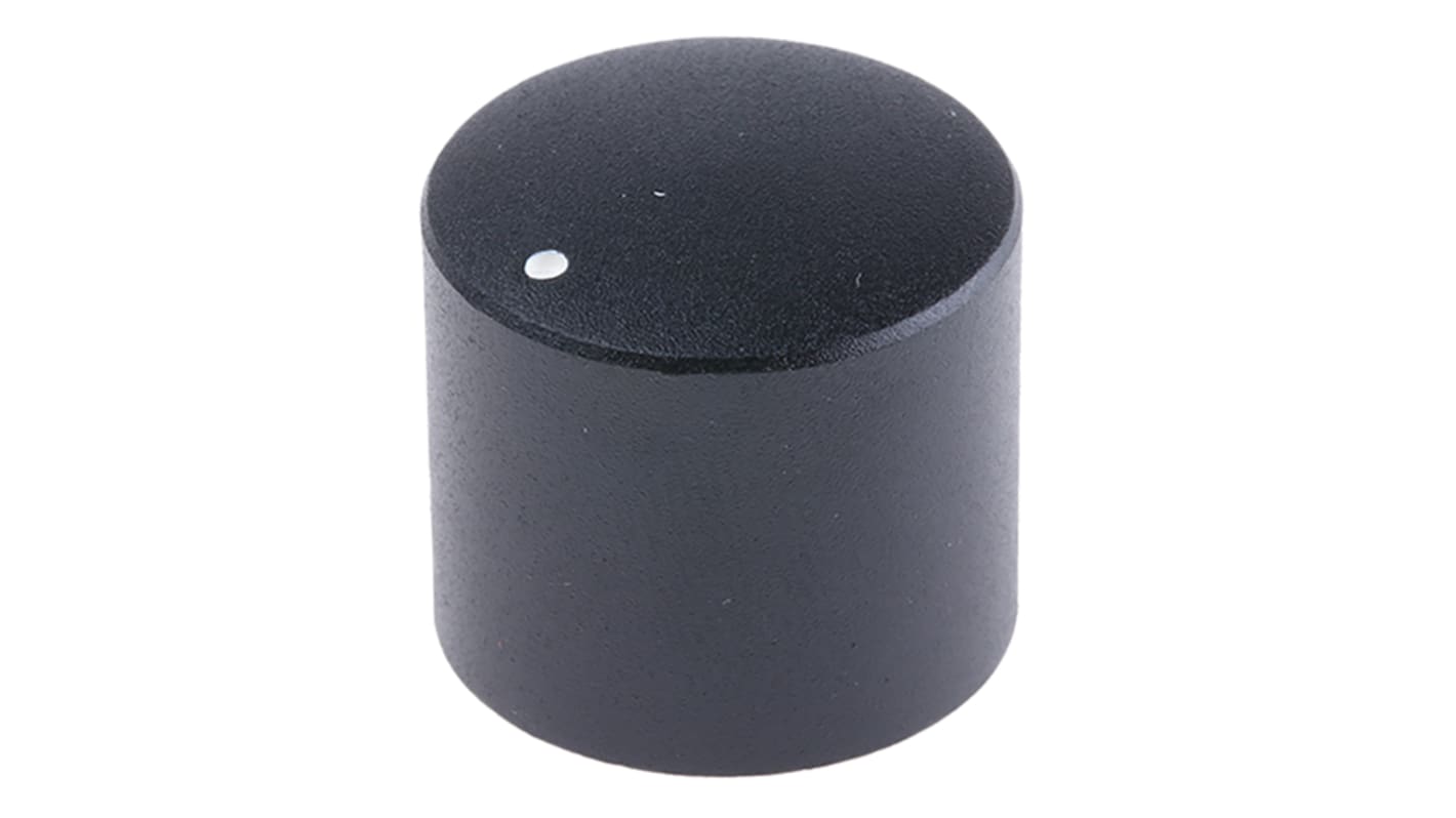 RS PRO 19.8mm Black Potentiometer Knob for 6mm Shaft Splined RS