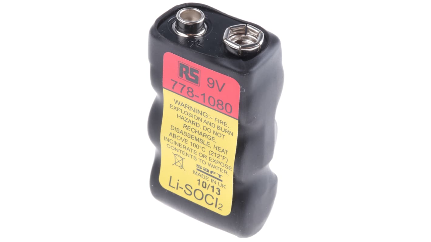 RS PRO 9V batteri Litium-tionylklorid, 1.2Ah PP3