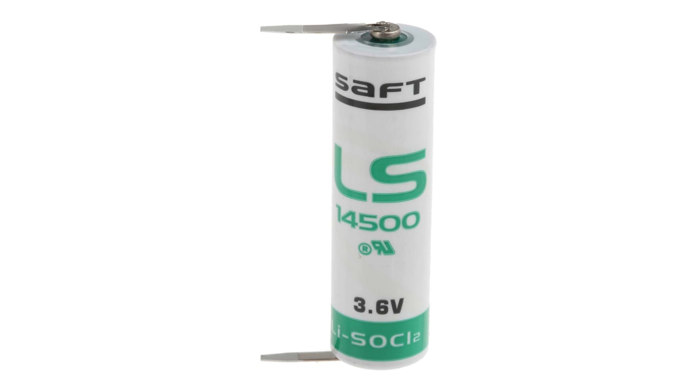 Saft 3.6V Litium-tionylklorid, Tags Terminal, AA batteri, 2.6Ah