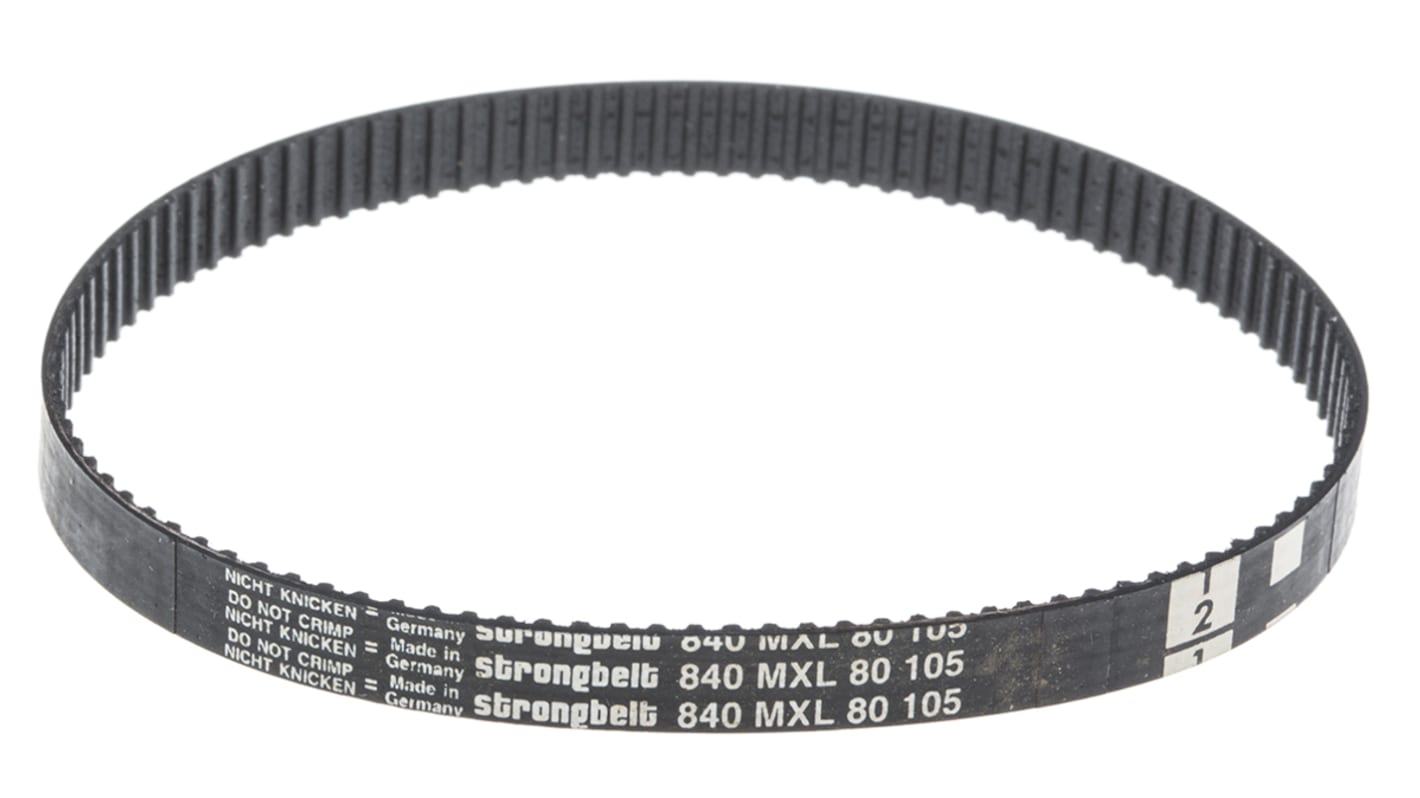 Cinghia sincrona RS PRO, 105 denti da 0.51mm, passo 2.032mm, dimensioni 213.36mm x 6mm, in Gomma