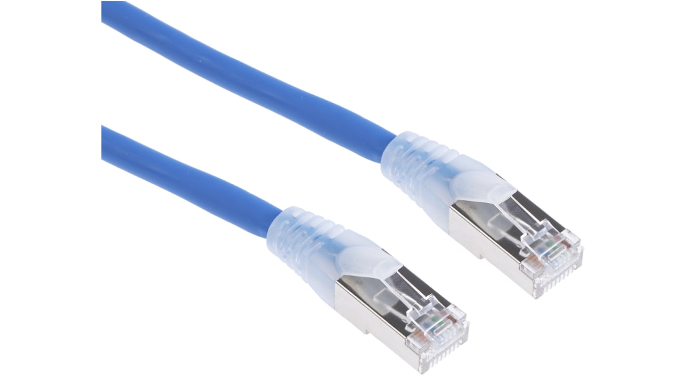 RS PRO Cat6a Male RJ45 to Male RJ45 Ethernet Cable, S/FTP, Blue LSZH Sheath, 10m