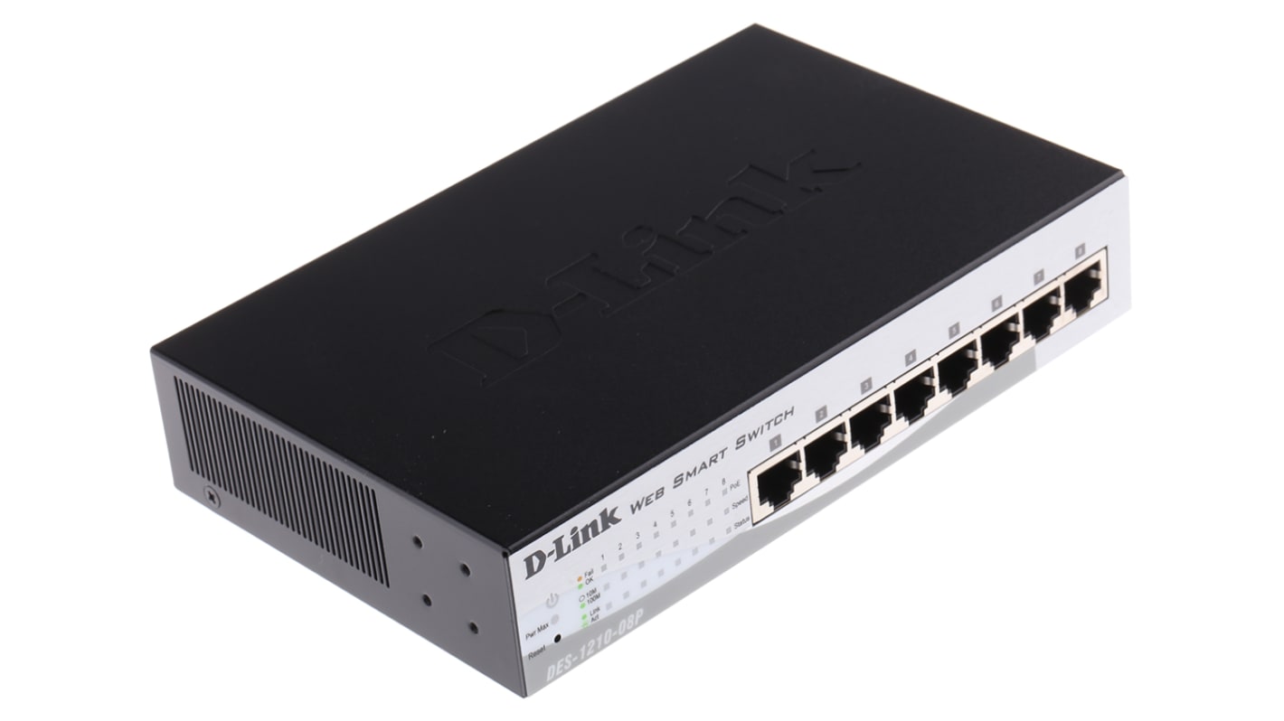 D-Link DES-1210-08P Netzwerk Switch Desktop PoE 8-Port Smart 10/100Mbit/s 190 x 120 x 38mm