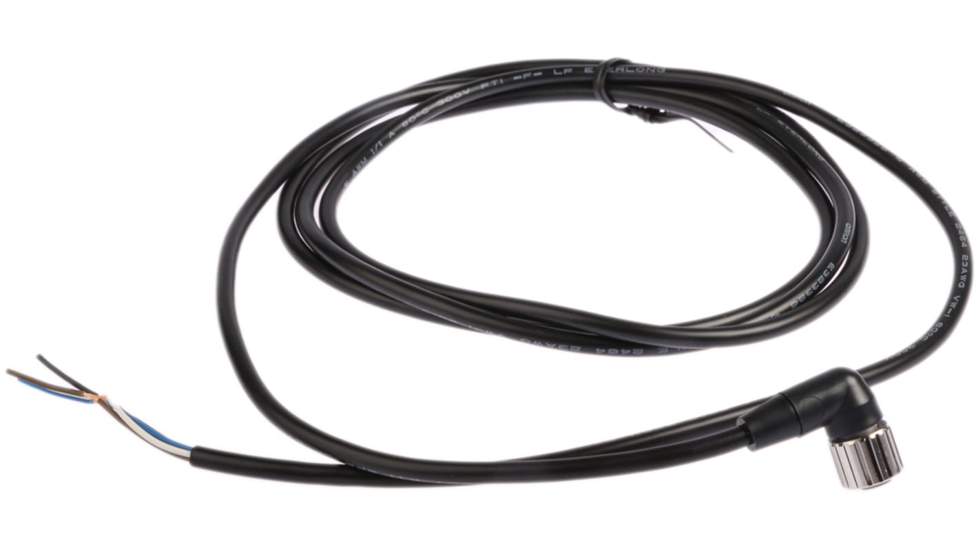 Cable de conexión Omron, con. A M12 Hembra, 4 polos, con. B Sin terminación, long. 2m, 125 Vdc, 4 A, IP67, IP69K