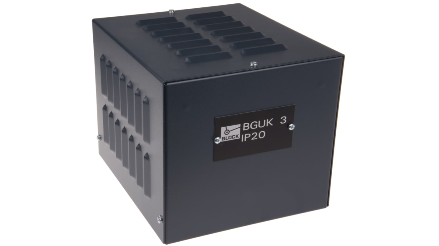 BGUK 3 Block Blue Steel Power Supply Case, IP20, 210 x 230 x 270mm RS