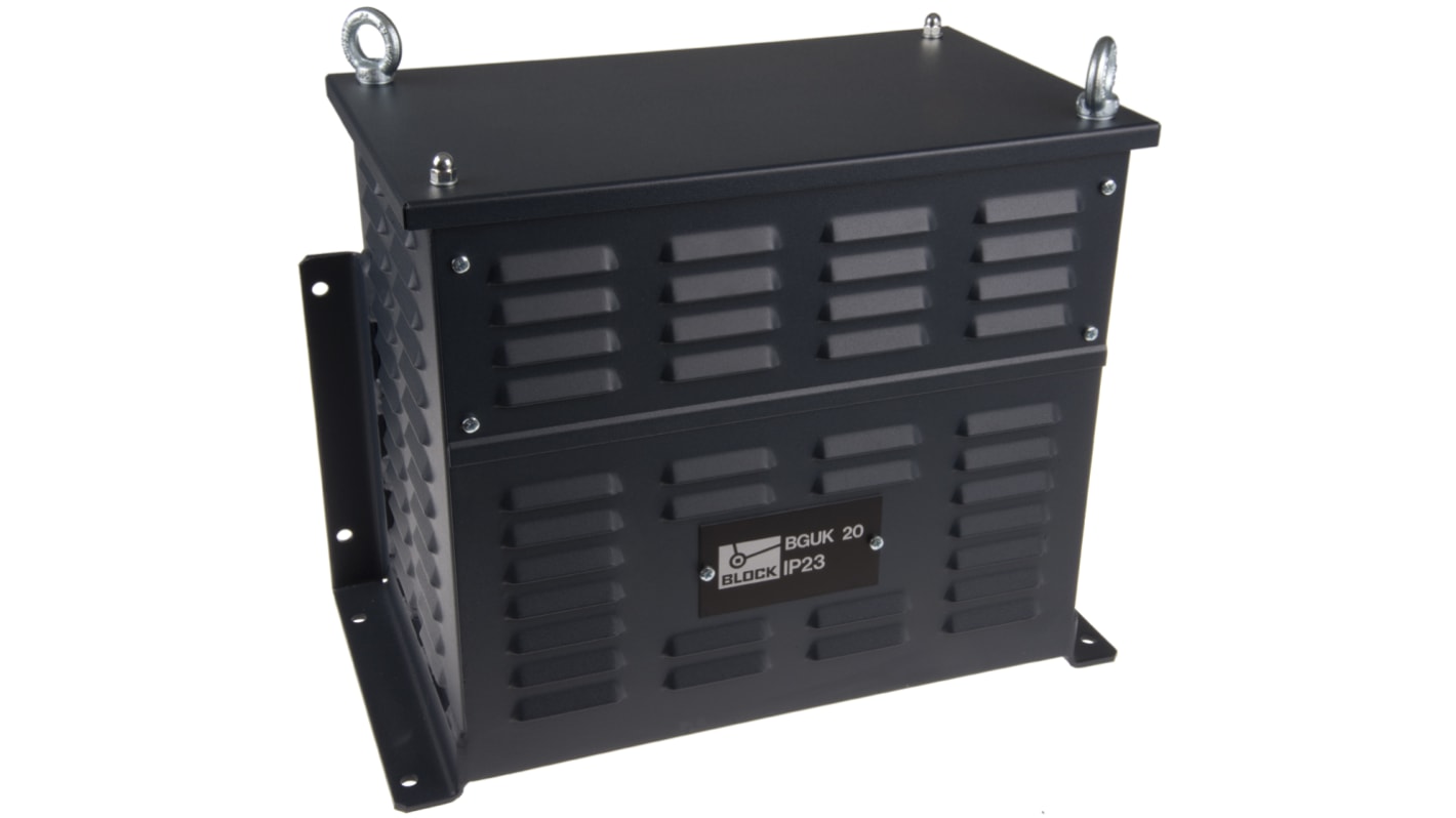 Block Blue Steel Power Supply Case, IP23, 230 x 420 x 365mm