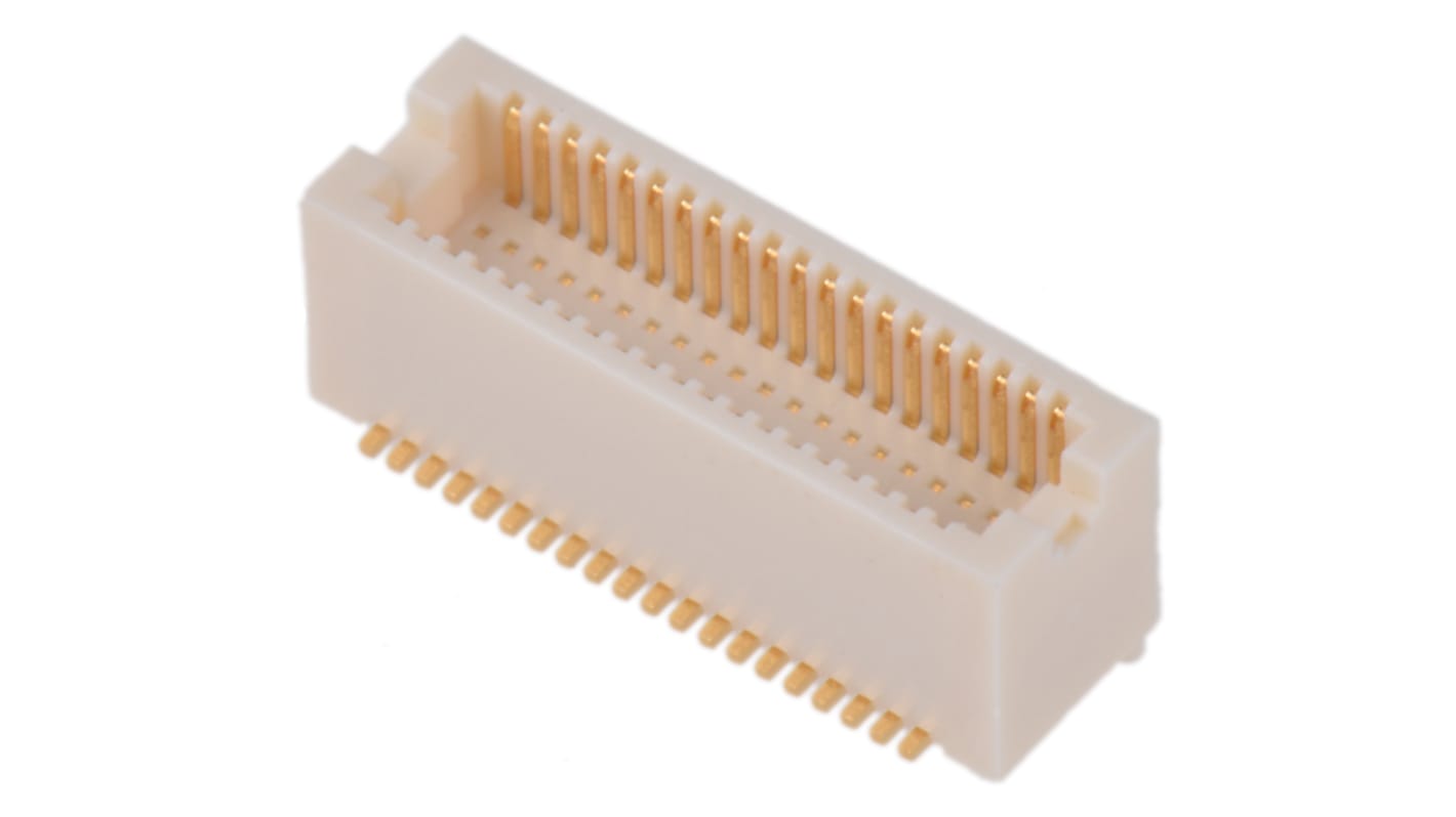 Hirose DF12 Series Straight Surface Mount PCB Header, 40 Contact(s), 0.5mm Pitch, 2 Row(s), Shrouded