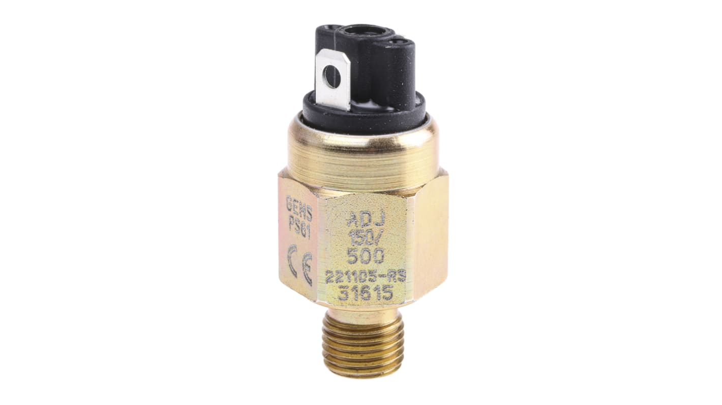 Presostato Gems Sensors, 150psi → 500psi, G1/4, 42 Vdc, salida SPST-NA, para Hidráulico, IP66