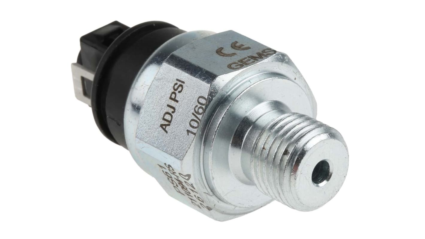 Gems Sensors Pressure Switch, 15psi Min, 60psi Max, SPST-NC Output