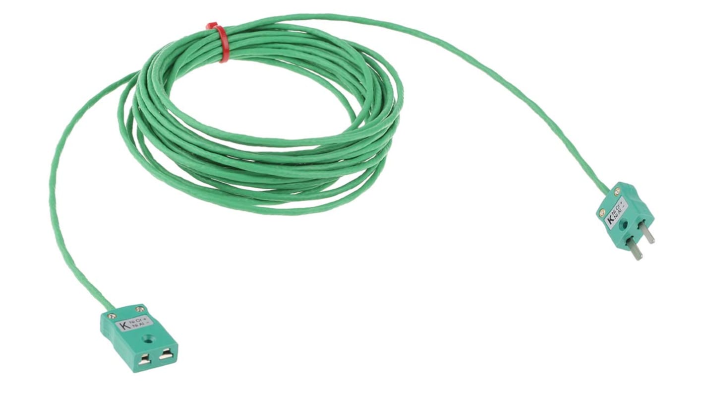 RS PRO Type K Thermocouple Cable/Wire Extension Lead, 5m, Screened, PFA Insulation, +260°C Max, 7/0.2mm