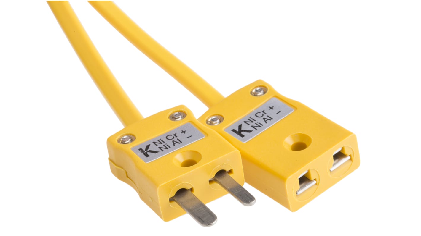 Cable alargador termopar RS PRO para termopares tipo K, temp. máx. +105°C, long. 2m, aislamiento de PVC