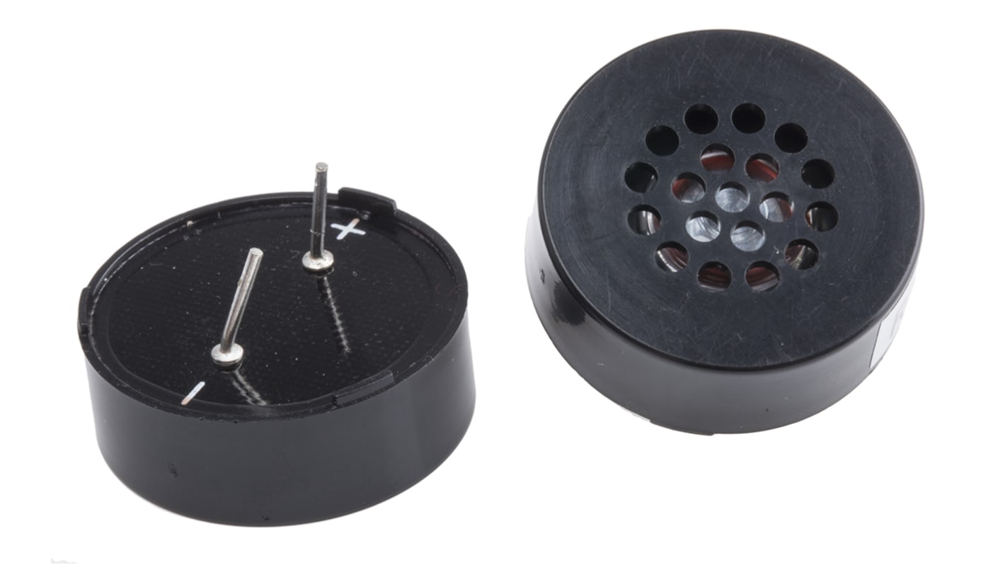 RS PRO 32Ω 0.1W Miniature Speaker 22.8mm Dia. , 6mm Lead Length, 22.8 (Dia.) x 8.7mm
