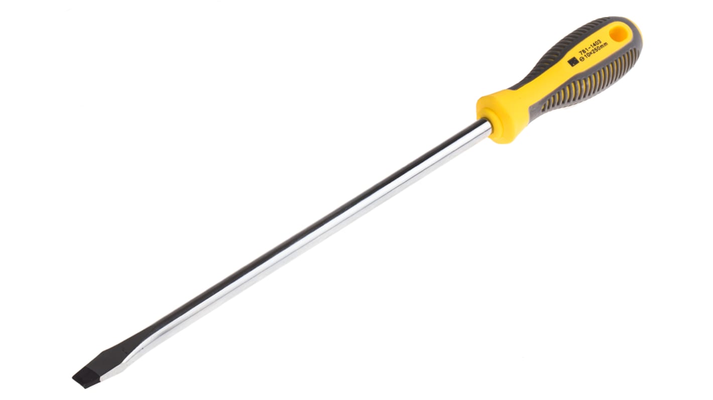 RS PRO Flat Screwdriver, 10 mm Tip, 250 mm Blade, 362 mm Overall