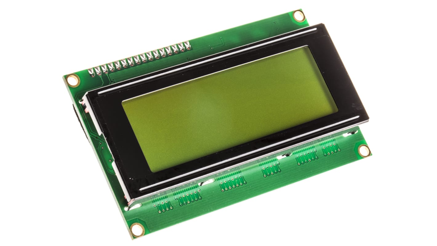 Parallax Inc 27979 Alphanumeric LCD Display, Black on Green, 4 Rows by 20 Characters, Transflective