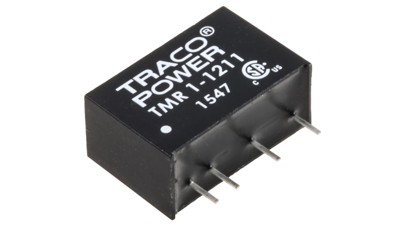 TRACOPOWER TMR 1 DC-DC Converter, 5V dc/ 200mA Output, 9 → 18 V dc Input, 1W, Through Hole, +85°C Max Temp -40°C