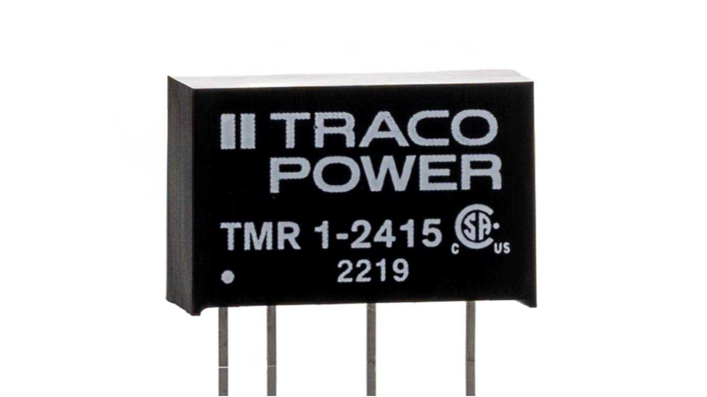 TRACOPOWER TMR 1 DC-DC Converter, 24V dc/ 42mA Output, 18 → 36 V dc Input, 1W, Through Hole, +95°C Max Temp