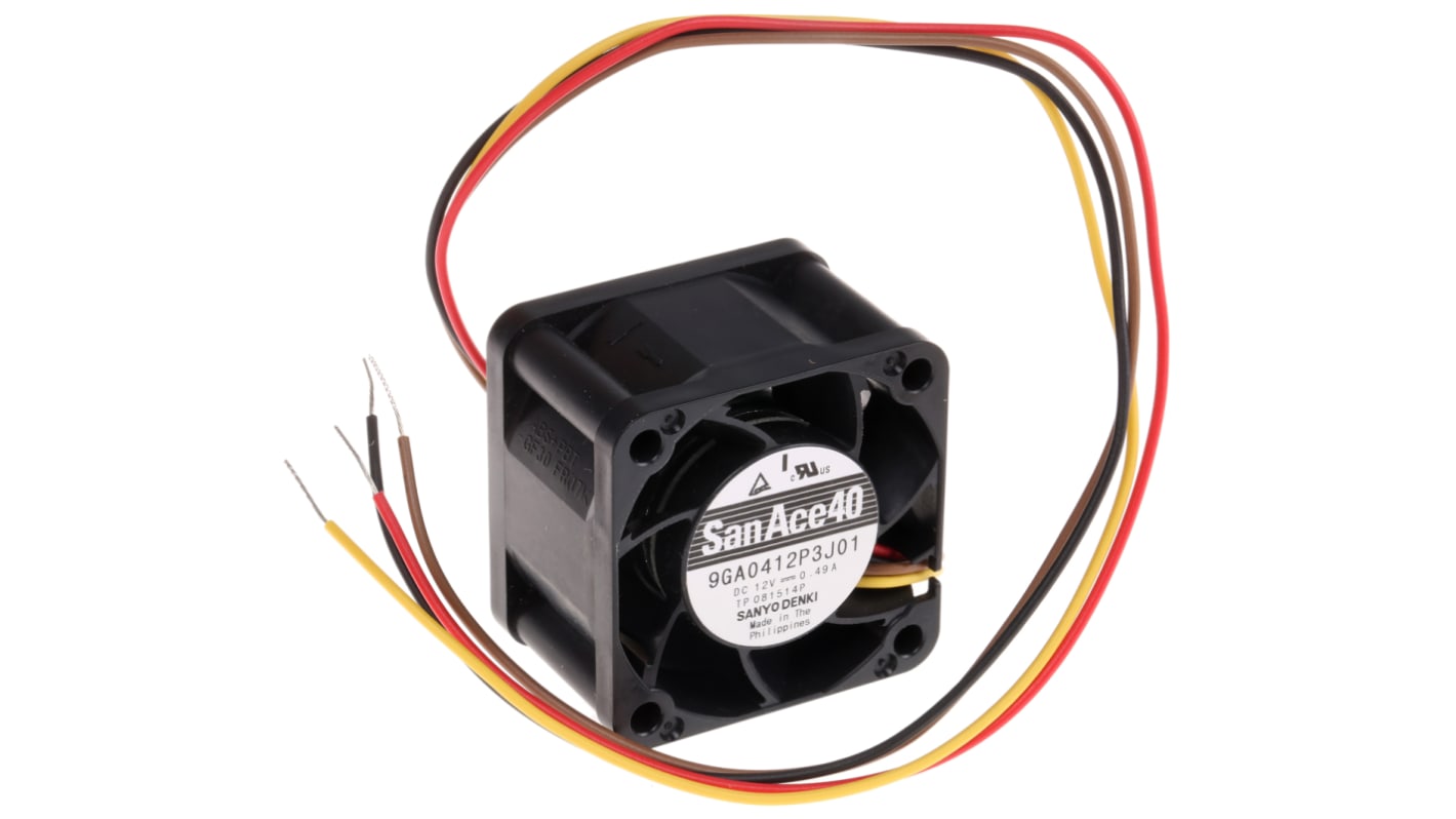 Sanyo Denki San Ace 9GA DC-Axiallüfter, Kugellager, 12 V dc / 5.88W, 40 x 40 x 28mm, 18000U/min, 33m³/h