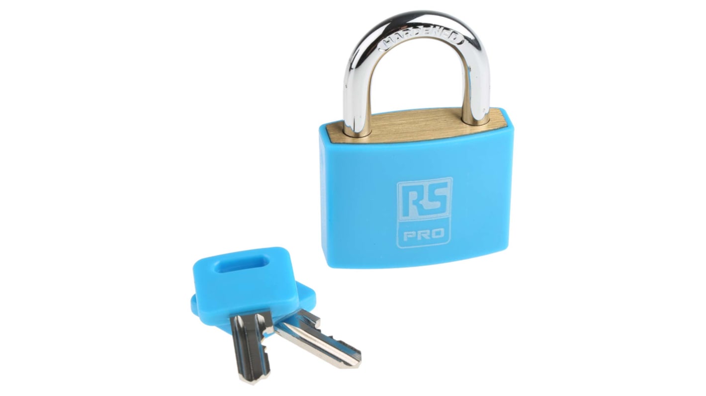 RS PRO Key Weatherproof Brass Padlock, 6mm Shackle, 43mm Body