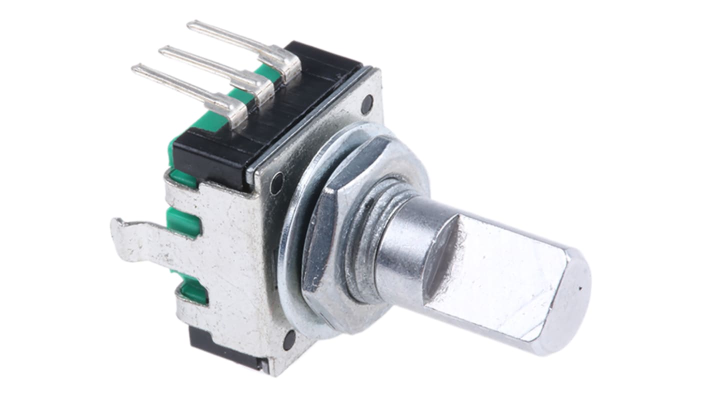 Bourns 24 Pulse Incremental Mechanical Rotary Encoder with a 6 mm Flat Shaft, Through Hole