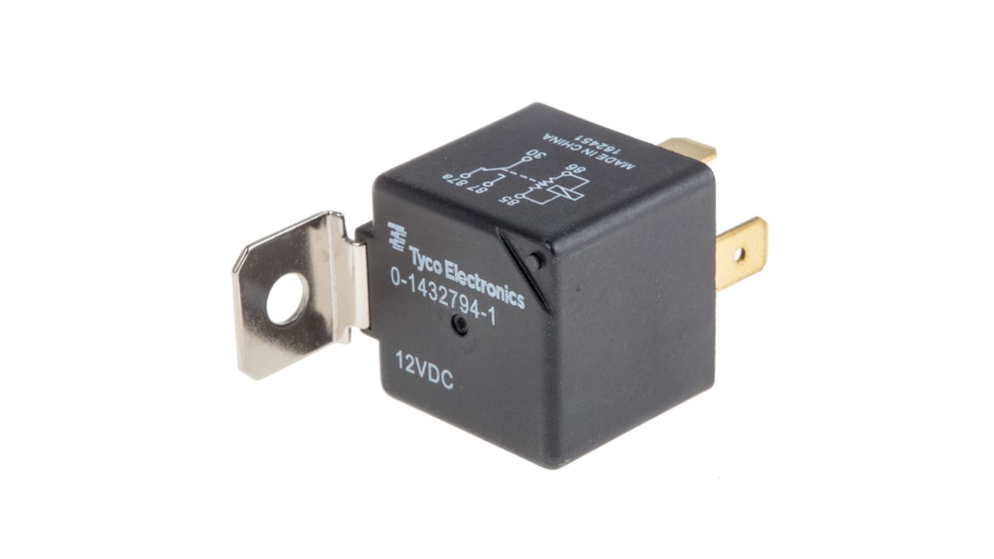 TE Connectivity Panel Mount Automotive Relay, 12V dc Coil Voltage, 30A Switching Current, SPDT