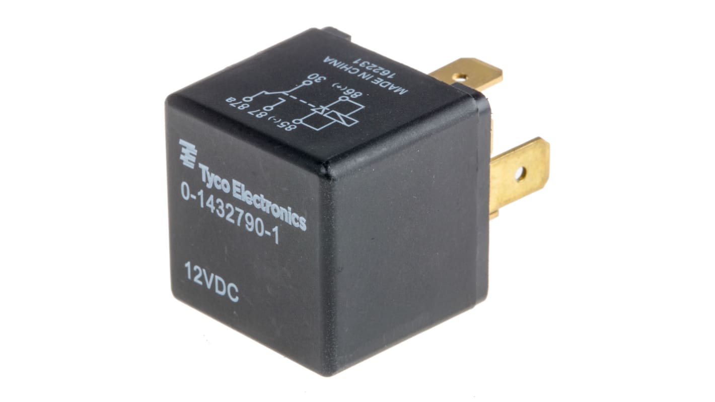 TE Connectivity Plug In Automotive Relay, 12V dc Coil Voltage, 30A Switching Current, SPDT