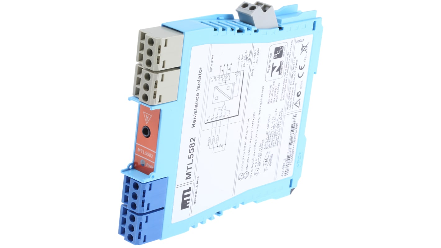 Eaton 1 Channel Zener Barrier, Resistance Isolator, RTD Input, Resistance Output, ATEX