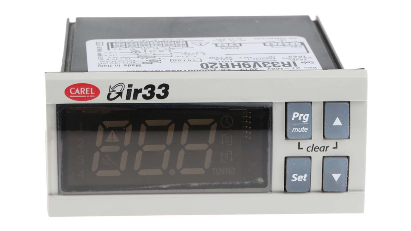 Carel IR33 Panel Mount PID Temperature Controller, 76.2 x 34.2mm, 1 Output Relay, 115 → 230 V ac Supply Voltage