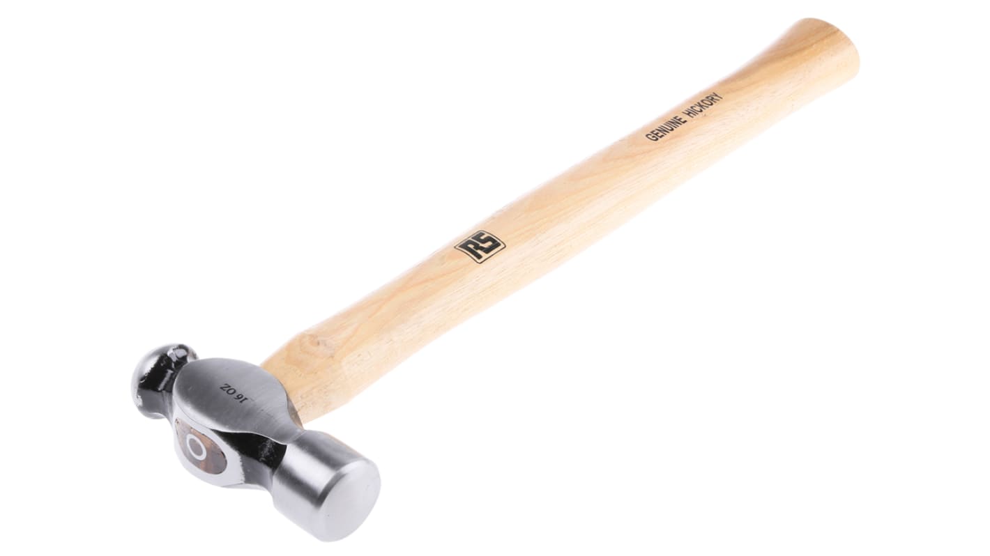 RS PRO Hammer, Kugelhammer aus Stahl Holz-Stiel 650g 13,6 Zoll