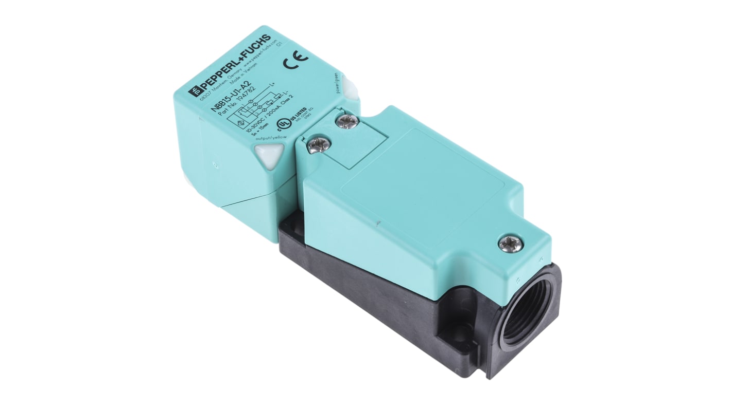 Pepperl + Fuchs Näherungssensor Induktiv, Kubisch 15 mm PNP 10 → 30 V dc / 200 mA, IP68, IP69K