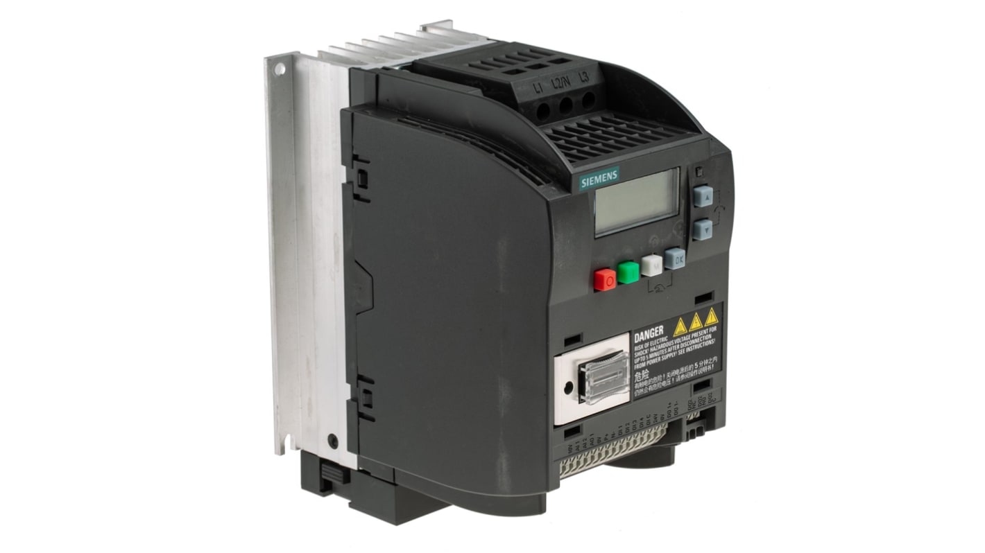 Siemens SINAMICS V20, 3-Phasen Frequenzumrichter 2,2 kW, 400 V ac / 4,8 A, 5,6 A. 0 → 550Hz für