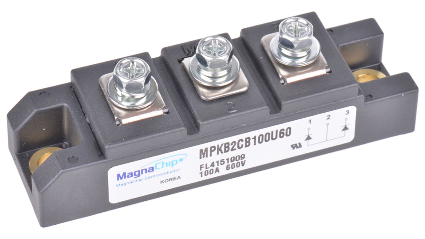 MagnaChip 600V 200A, Dual Silicon Junction Diode, 3-Pin 5DM-1 MPKB2CB100U60