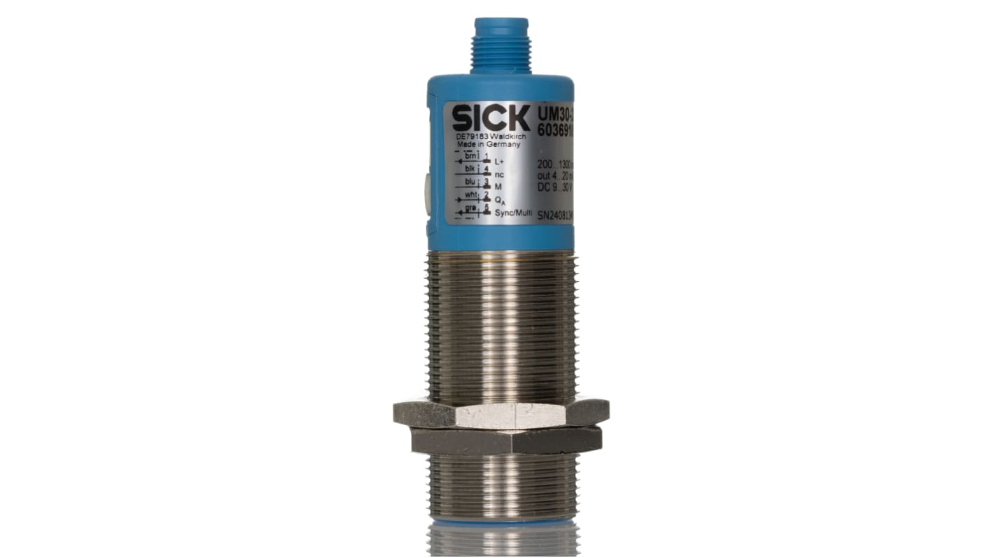 Sensor de proximidad Sick, M30 x 1.5, alcance 2.000 mm, salida Analógico, 9 → 30 V dc, IP67