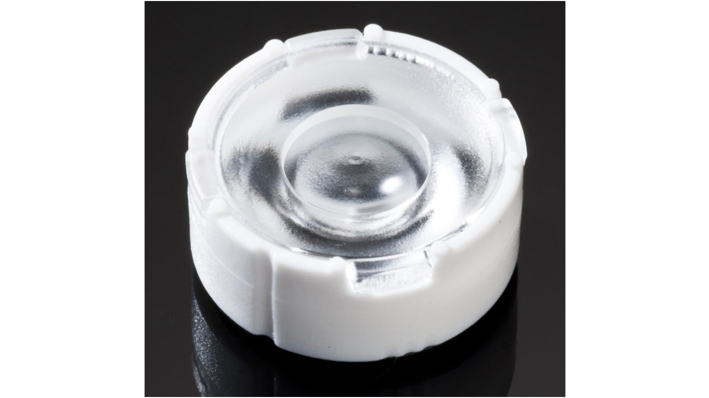Conjunto de lente Ledil, diámetro 16.1mm, 16.1 (Dia.) x 7.3mm, Ángulo Ancho, 30 → 48 °, Serie Tina3