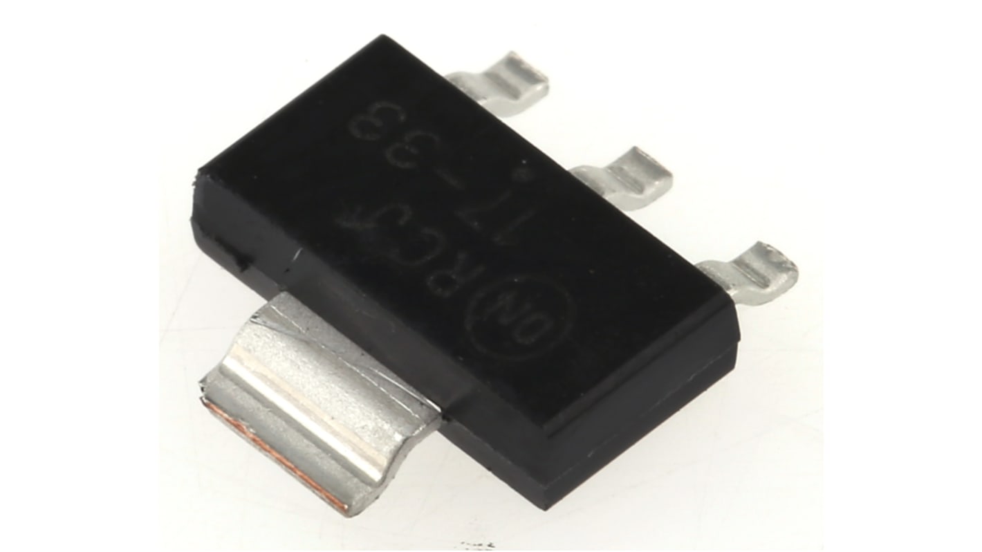 onsemi NCP1117ST33T3G, 1 Low Dropout Voltage, Voltage Regulator 1A, 3.3 V 3+Tab-Pin, SOT-223