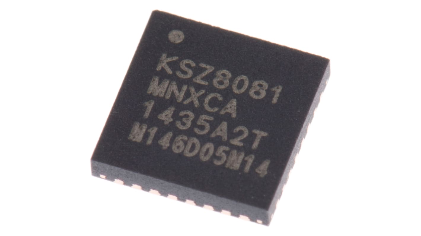 Nadajnik-odbiornik Ethernet 10 Mbps, 100 Mbps KSZ8081MNXCA-TR IEEE 802,3 , 1-kanałowy 32-pinowy 3,3 V QFN Microchip