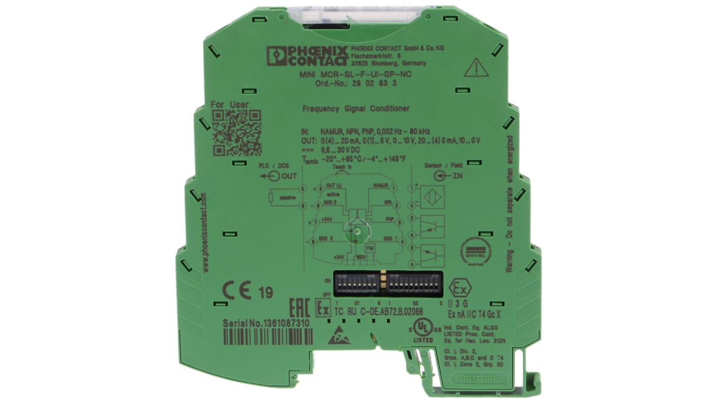 Phoenix Contact 3RS70 Konfigurierbarer Frequenzkonverter, Frequenz 0.002 Hz → 20kHz EIN DIN-Schiene