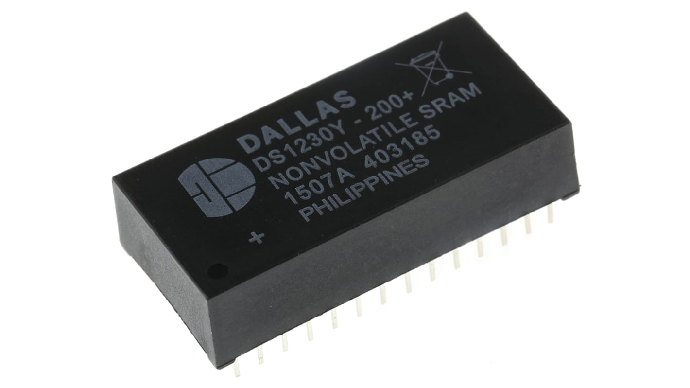 NVRAM Maxim Integrated DS1230Y-200+, 28 pines, EDIP, 256kbit, 200ns, Montaje en orificio pasante, 4,5 V a 5,5 V