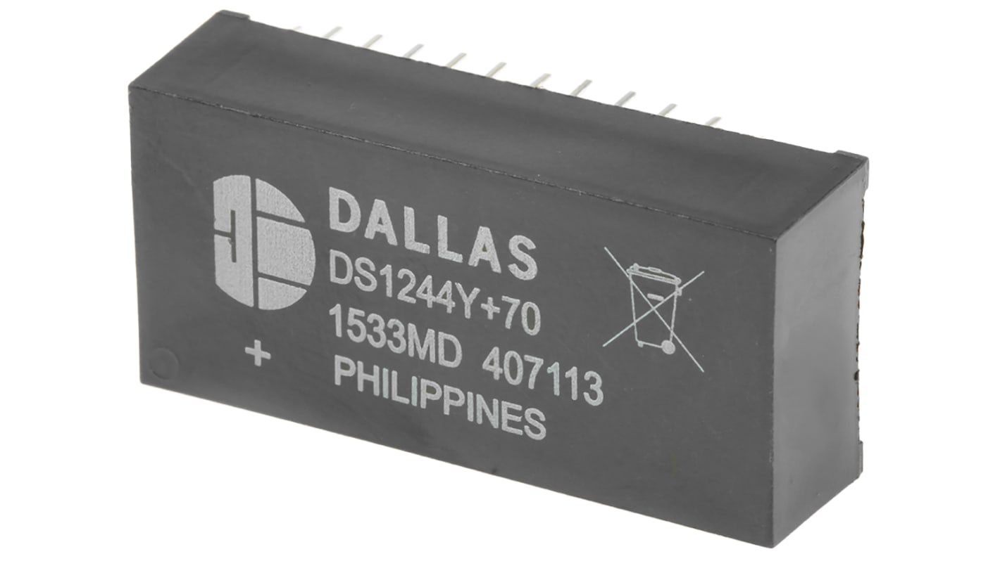 NVRAM Maxim Integrated DS1244Y-70+, 28 pines, EDIP, 256kbit, 70ns, Montaje en orificio pasante, 3,3 V a 5 V