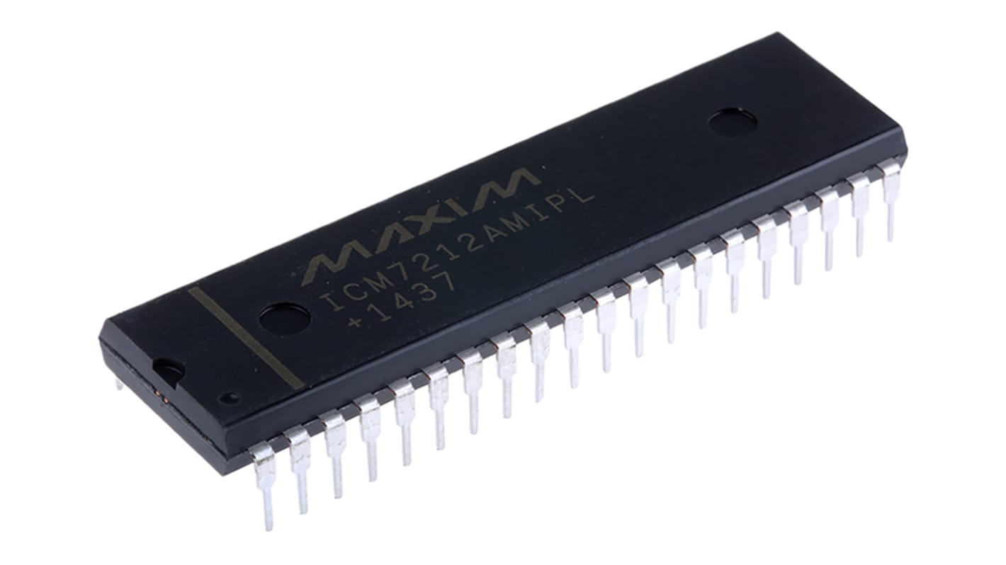 Driver para display Maxim Integrated ICM7212, alim: (Máximo) 5,5 V. / 200mA, Montaje en orificio pasante, PDIP 40