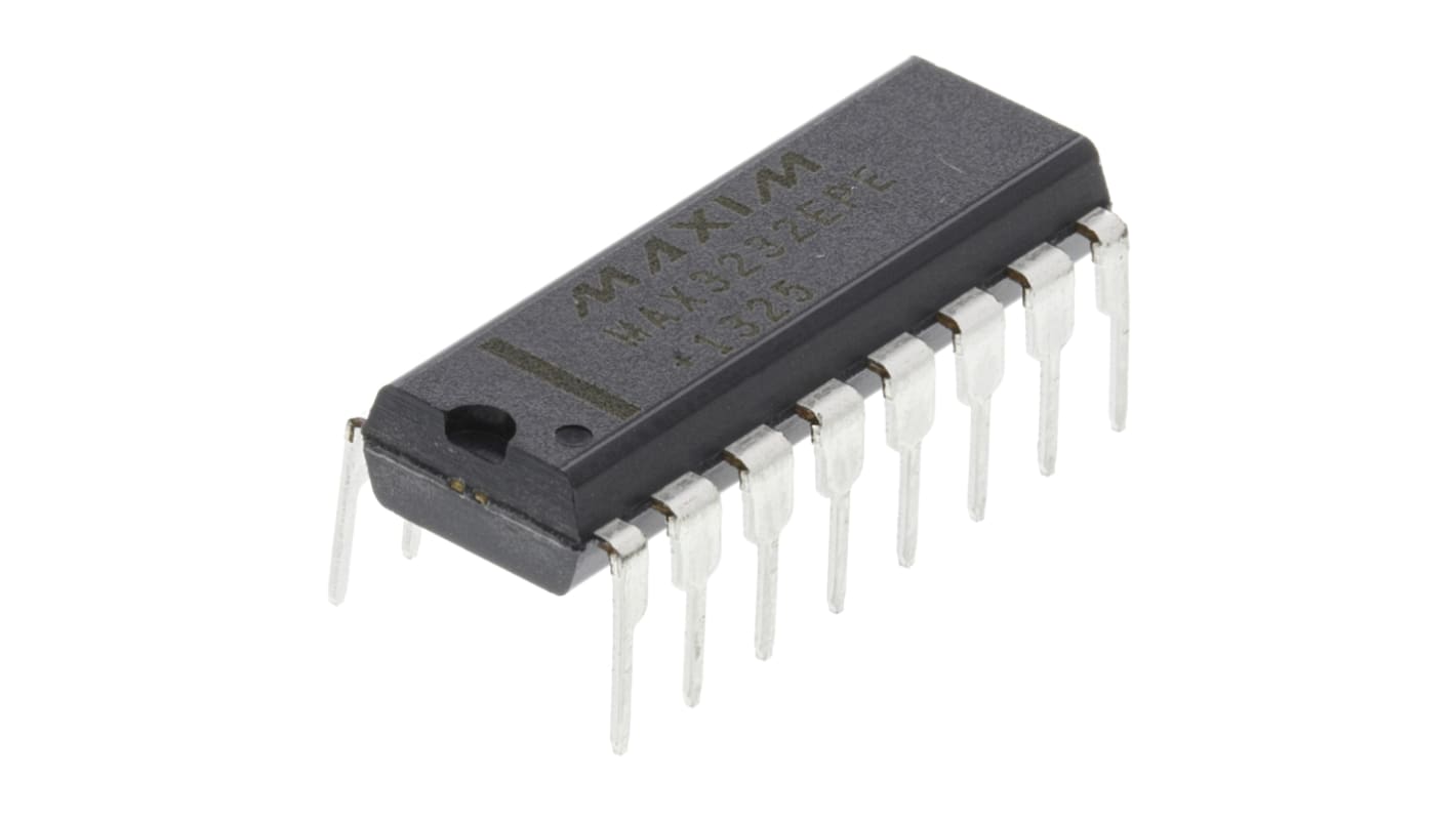 Maxim MAX3232EPE+, Dual Line Transceiver, EIA/TIA-232-E, EIA/TIA-562 2-TX 2-RX 2-TRX, 3.3 → 5 V, 16-Pin PDIP