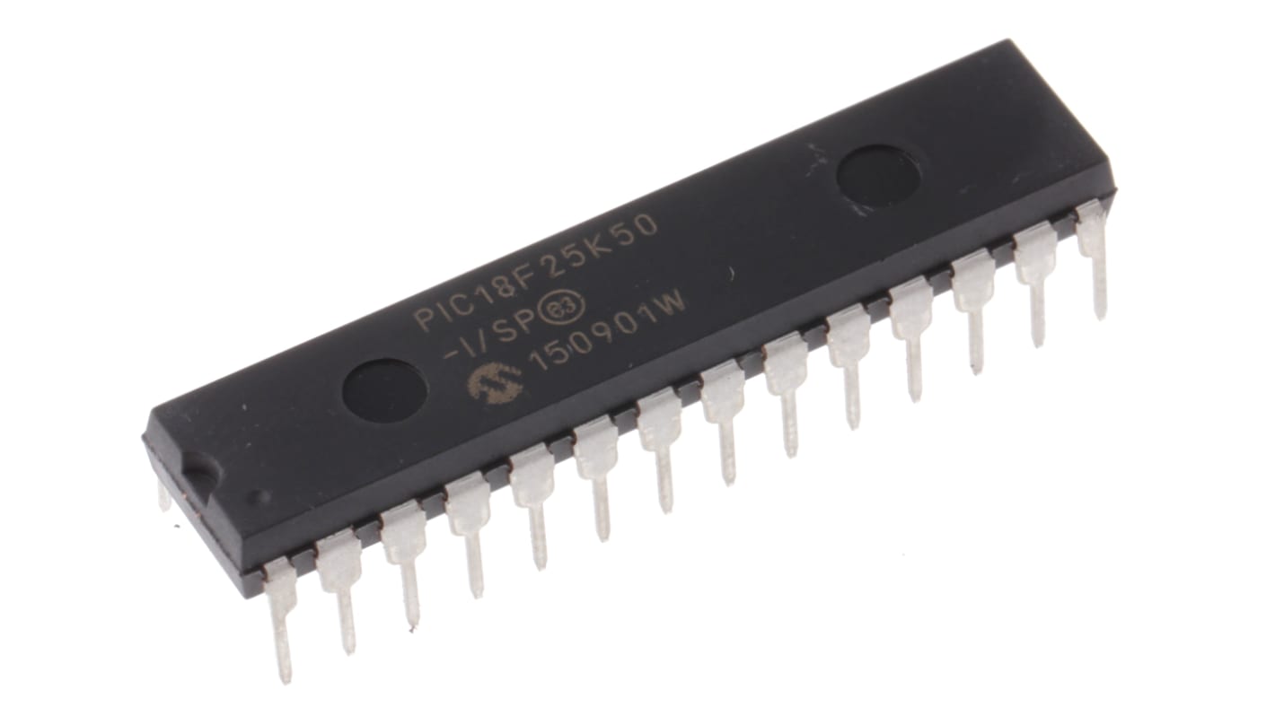 Microcontrolador Microchip PIC18F25K50-I/SP, núcleo PIC de 8bit, RAM 2,048 kB, 48MHZ, SPDIP de 28 pines