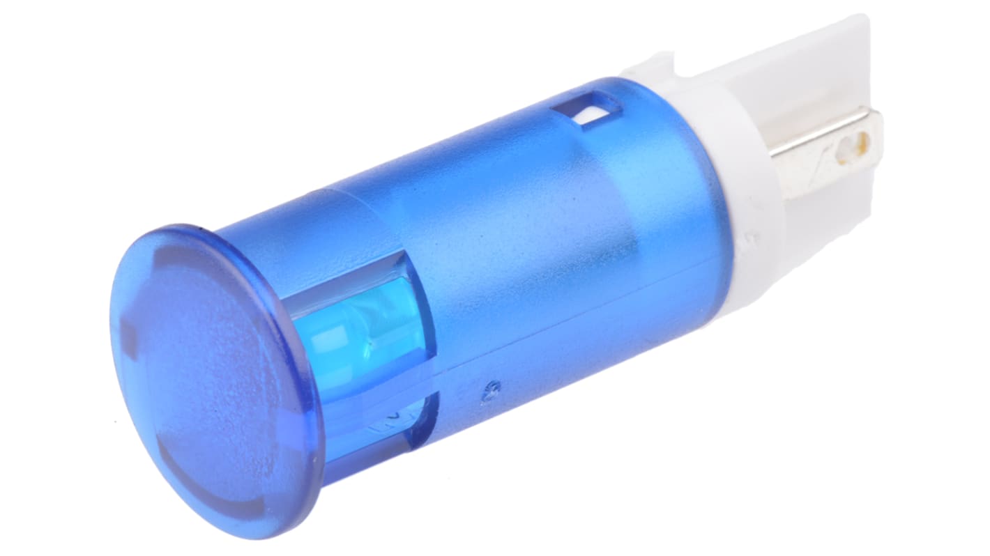 Voyant LED lumineux  Bleu APEM, dia. 12mm, 24V c.c.