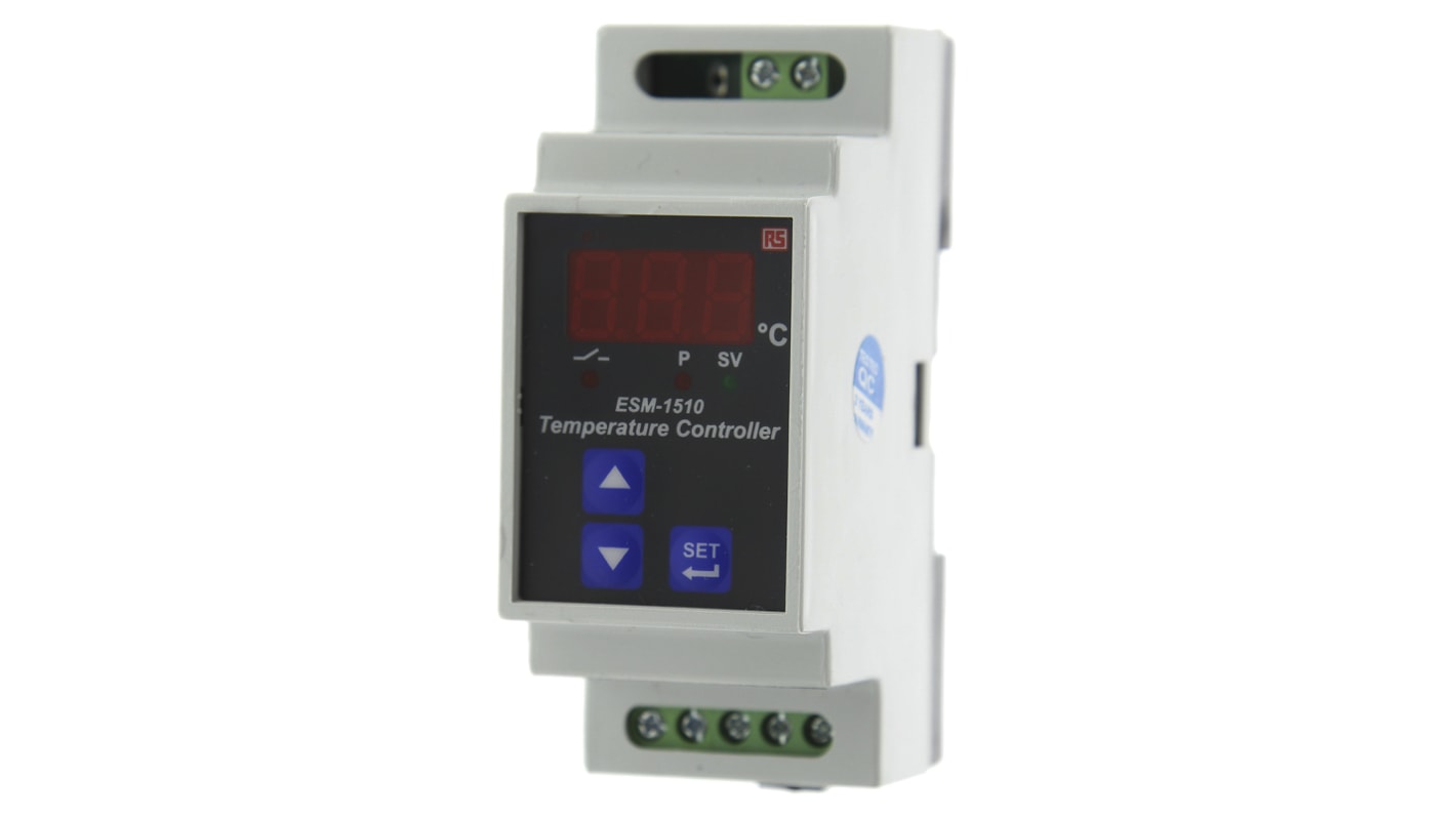 RS PRO On/Off Temperature Controller, 86 x 35mm, PTC Input, 230 V ac Supply