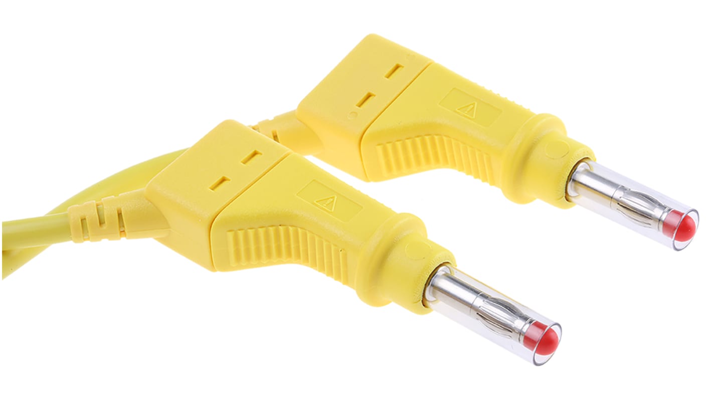 Cavo di prova da 4 mm Staubli, Maschio-Maschio, 32A, 600V, col. Giallo, 500mm