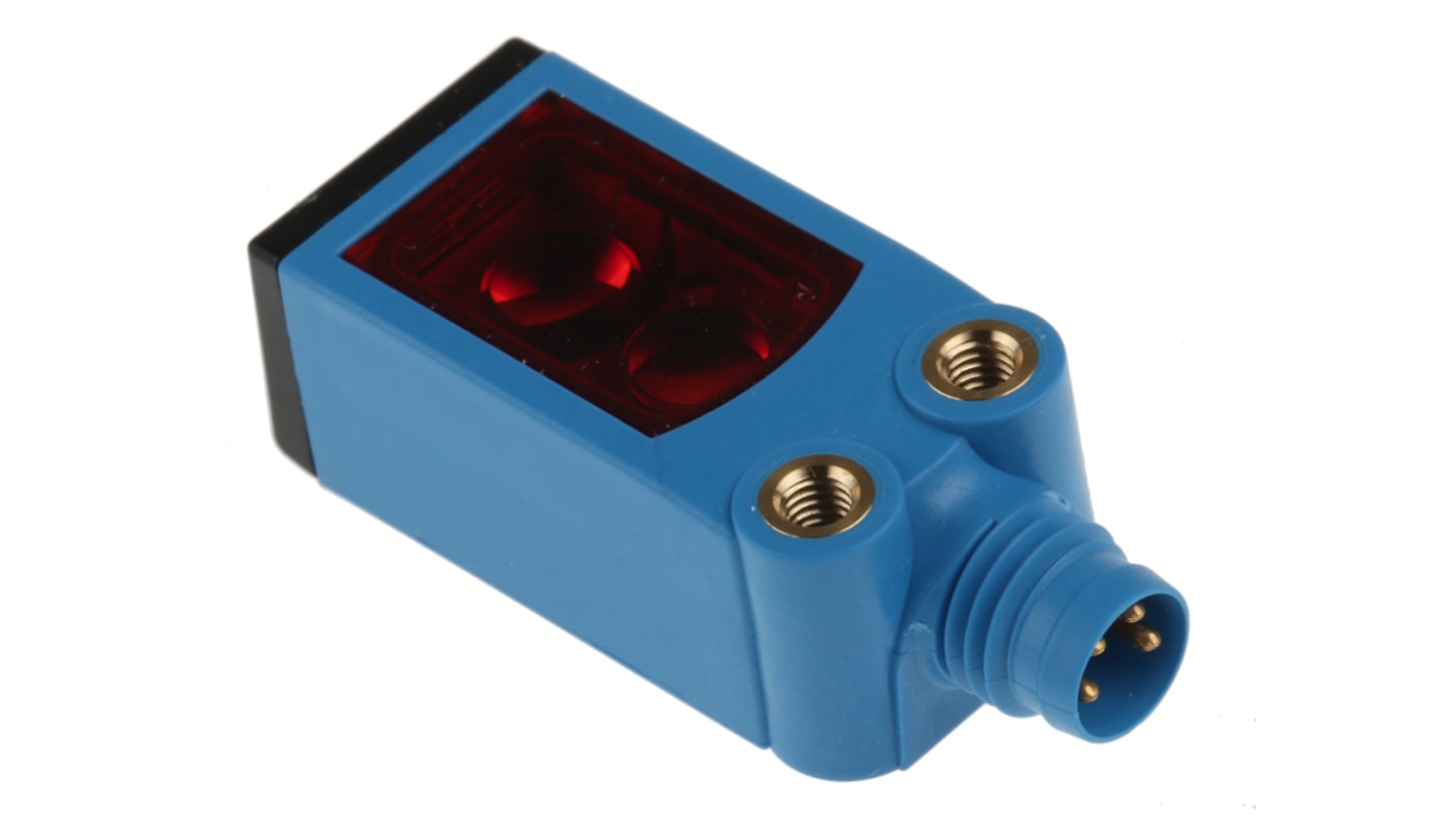 Fotoelektrický snímač, řada: W4-3 4 mm → 150 mm LED Blok M8 4 pinový konektor, výstup: PNP Potlačení pozadí