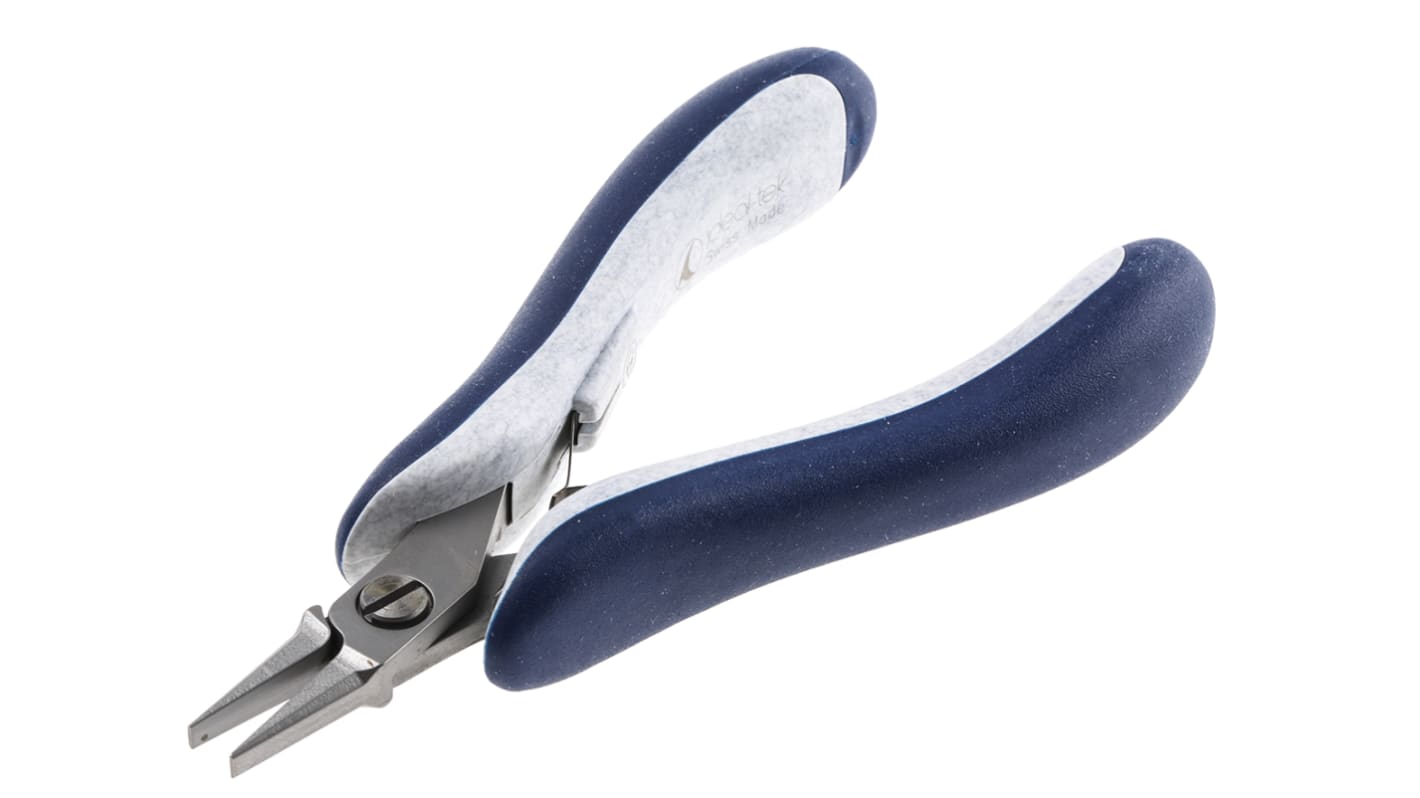 ideal-tek 25.E Electronics Pliers, Flat Nose Pliers, 135 mm Overall, Straight Tip, 10mm Jaw, ESD